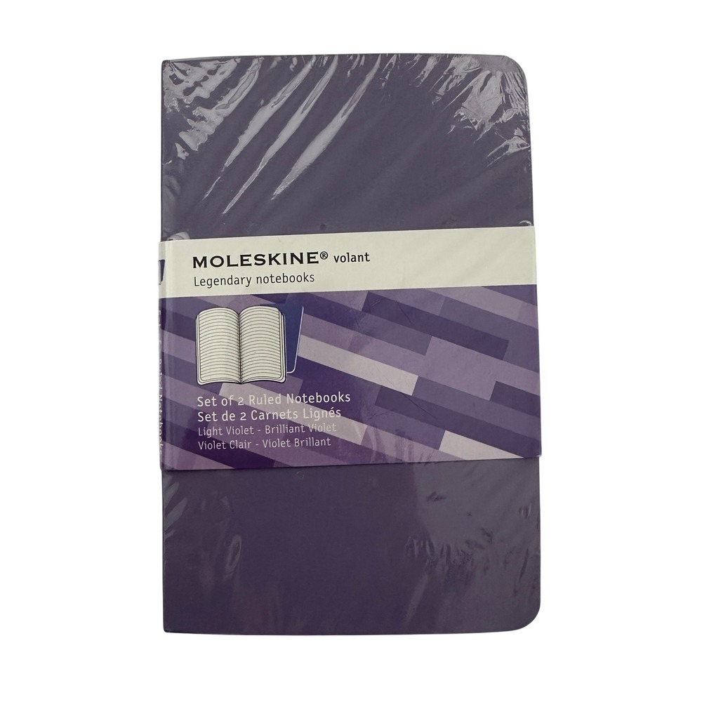 Moleskine Volant Set of 2 Ruled Notebooks Pocket 3.5x5.5 Violet 9788866138747